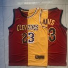 LeBron James #23 Cleveland Cavaliers X Los Angeles Lakers Maroon Yellow Split