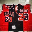 Michael Jordan #23 Chicago Bulls Black Red Split