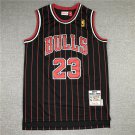Michael Jordan #23 Chicago Bulls Black Red Strip