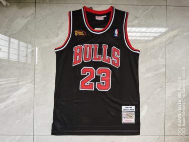 Michael Jordan #23 Chicago Bulls Finals Black Red