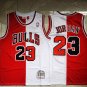 Michael Jordan #23 Chicago Bulls Red White Split