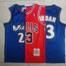 Michael Jordan #23 Washington Wizards X Chicago Bulls Blue Red Split Edition