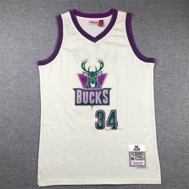 Ray Allen #34 Milwaukee Bucks Cream