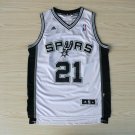 Tim Duncan #21 San Antonio Spurs White