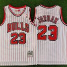 Michael Jordan #23 Chicago Bulls White Red Strip