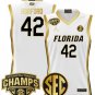 Al Horford  #42 Florida Gators 2025 SEC Tournament Champions Patch  White Gold