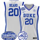 Alana Beard  #20 Duke Blue Devils 2025 ACC Champions Patch  All  White