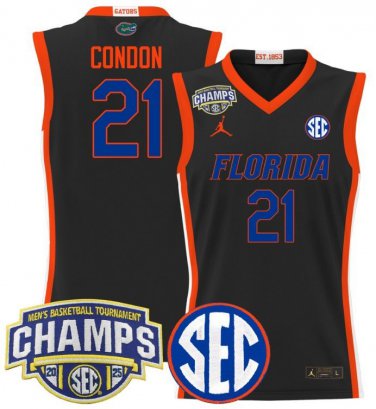 Alex Condon  #21 Florida Gators 2025 SEC Tournament Champions Patch  Black