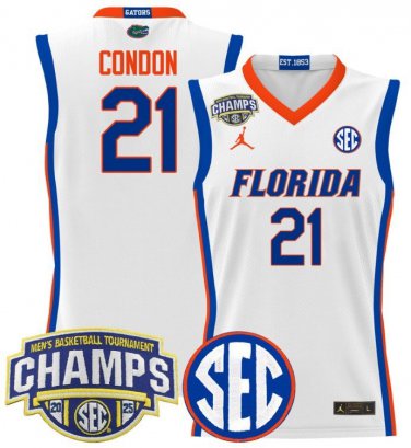 Alex Condon  #21 Florida Gators 2025 SEC Tournament Champions Patch  White