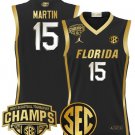 Alijah Martin  #15 Florida Gators 2025 SEC Tournament Champions Patch  Black Gold