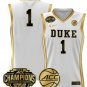 Blank Name  #1 Duke Blue Devils 2025 ACC Champions Patch   White Gold