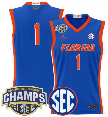 Blank Name  #1 Florida Gators 2025 SEC Tournament Champions Patch   Royal