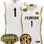 Blank Name  #1 Florida Gators 2025 SEC Tournament Champions Patch  White Gold