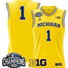 Blank Name  #1 Michigan Wolverines 2025 Big Ten Champions Patch   Gold