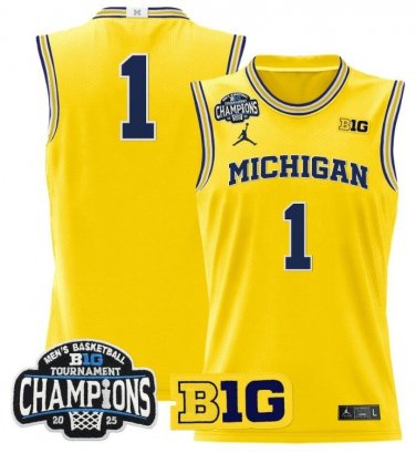 Blank Name  #1 Michigan Wolverines 2025 Big Ten Champions Patch   Gold
