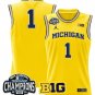 Blank Name  #1 Michigan Wolverines 2025 Big Ten Champions Patch   Gold