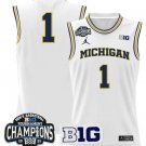 Blank Name  #1 Michigan Wolverines 2025 Big Ten Champions Patch   White