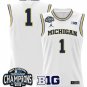 Blank Name  #1 Michigan Wolverines 2025 Big Ten Champions Patch   White