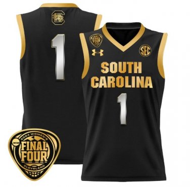Blank Name  #1 South Carolina Gamecocks Final Four Patch   Black Gold