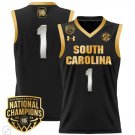 Blank Name  #1 South Carolina Gamecocks National Champions  - Black Gold