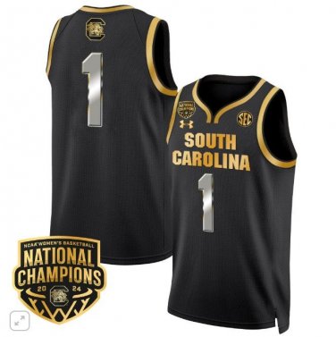 Blank Name  #1 South Carolina Gamecocks National Champions  Black Gold