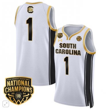 Blank Name  #1 South Carolina Gamecocks National Champions  White Gold