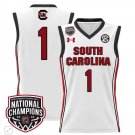 Blank Name  #1 South Carolina Gamecocks National Champions Patch  - White