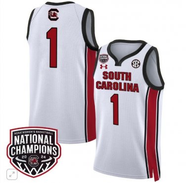 Blank Name  #1 South Carolina Gamecocks National Champions Patch  White