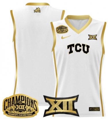 Blank Name  TCU Horned Frogs 2025 Champions Patch   White Gold