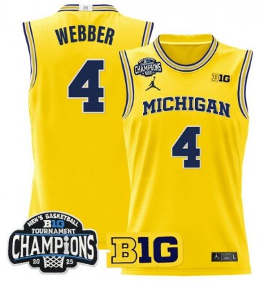Chris Webber  #4 Michigan Wolverines 2025 Big Ten Champions Patch   Gold