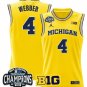 Chris Webber  #4 Michigan Wolverines 2025 Big Ten Champions Patch   Gold