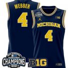 Chris Webber  #4 Michigan Wolverines 2025 Big Ten Champions Patch   Navy
