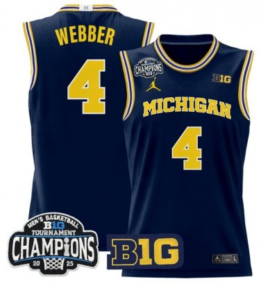 Chris Webber  #4 Michigan Wolverines 2025 Big Ten Champions Patch   Navy