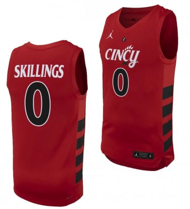 Daniel Skillings  #0 Cincinnati Bearcats 70s XII Patch   - Crimson