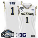 Danny Wolf  #1 Michigan Wolverines 2025 Big Ten Champions Patch   White