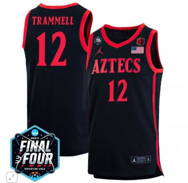 Darrion Trammell  #12 San Diego State Aztecs B1G Final Four Patch   Black