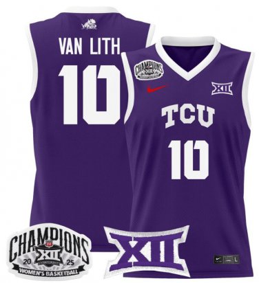 Hailey Van Lith  #10  TCU Horned Frogs 2025 Champions Patch   Purple