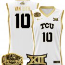 Hailey Van Lith  #10 TCU Horned Frogs 2025 Champions Patch   White Gold