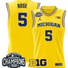 Jalen Rose  #5 Michigan Wolverines 2025 Big Ten Champions Patch   Gold