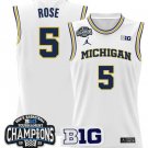 Jalen Rose  #5 Michigan Wolverines 2025 Big Ten Champions Patch   White