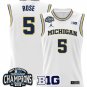 Jalen Rose  #5 Michigan Wolverines 2025 Big Ten Champions Patch   White