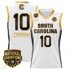 Kamilla Cardoso  #10 South Carolina Gamecocks National Champions  - White Gold