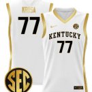 Kerr Kriisa  Kentucky #77 Wildcats SEC Patch College  All  White Gold