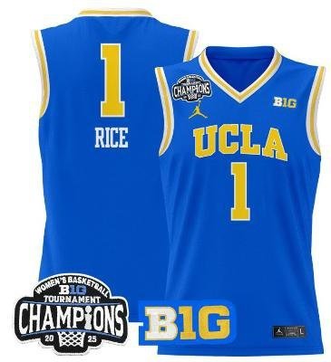 Kiki Rice  #1 UCLA Bruins 2025 Champions Patch College   Blue