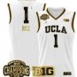 Kiki Rice  #1 UCLA Bruins 2025 Champions Patch College   White Gold