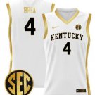 Koby Brea  Kentucky #4 Wildcats SEC Vapor Patch College  All  White Gold