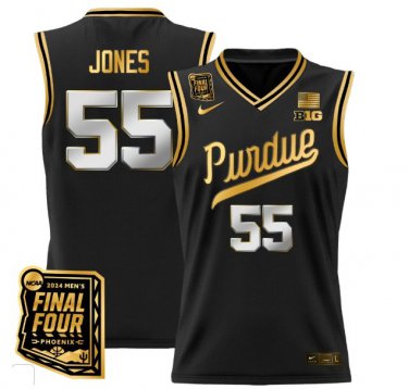 Lance Jones  #55 Purdue Boilermakers Final Four Patch   Black Gold