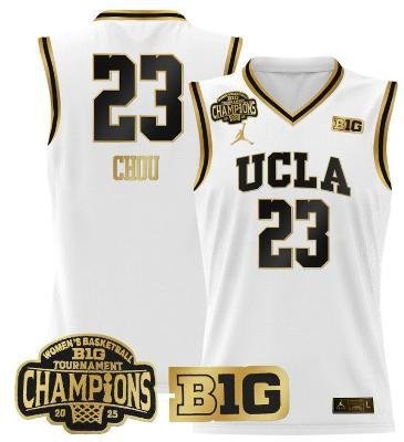 Natalie Chou  #23 UCLA Bruins 2025 Champions Patch College   White Gold
