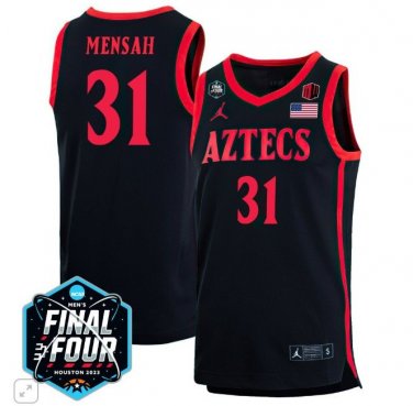Nathan Mensah  #31 San Diego State Aztecs B1G Final Four Patch   Black