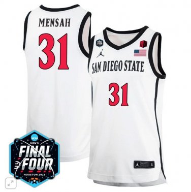 Nathan Mensah  #31 San Diego State Aztecs B1G Final Four Patch   White